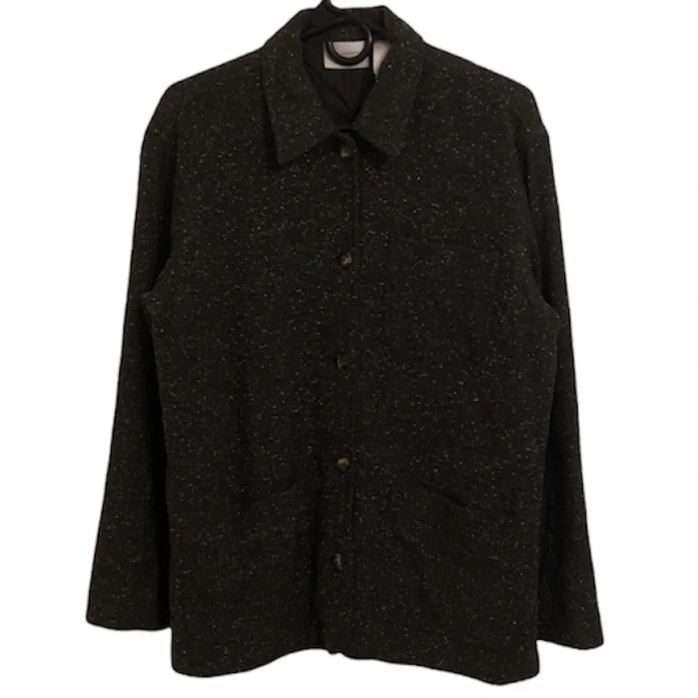 Liz Claiborne Wool Blend Tweed Button-Down Jacket - Picture 3 of 7